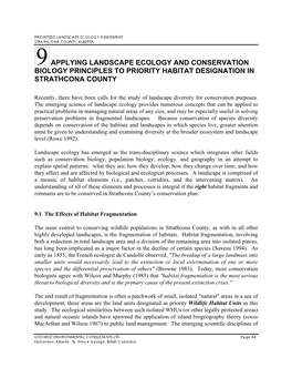 Prioritized Landscape Ecology Assessment of Strathcona County