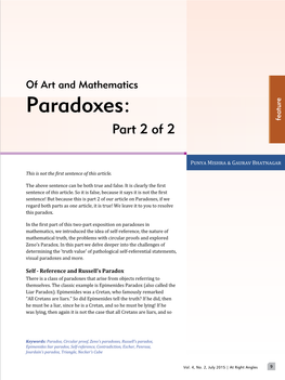 Paradoxes: Feature Part 2 of 2