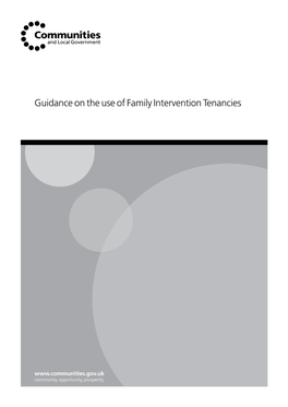 Guidance on the Use of Family Intervention Tenancies