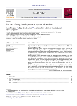 The Cost of Drug Development: a Systematic Review