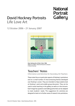 David Hockney Portraits Life Love Art