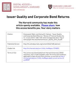 Issuer Quality and Corporate Bond Returns