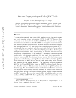 Website Fingerprinting on Early QUIC Traffic