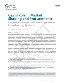 Gavi's Role in Market Shaping and Procurement