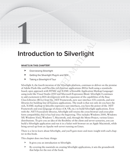1 Introduction to Silverlight