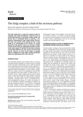 The Golgi Complex: a Hub of the Secretory Pathway