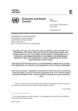 Economic and Social Council Resolution 1996/31