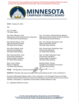 Minnesota Legislative Reference Library As Part of an Ongoing Digital Archiving Project