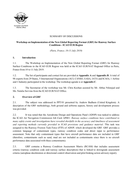 GRF) for Runway Surface Conditions - ICAO EUR Region