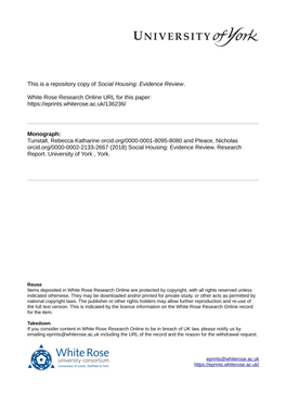 Social Housing: Evidence Review