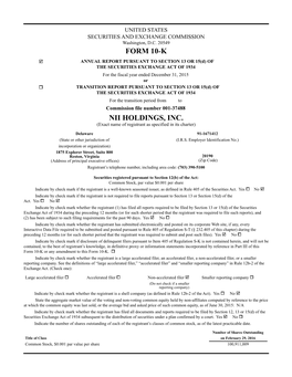 Form 10-K Nii Holdings, Inc