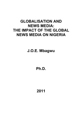 The Impact of the Global News Media on Nigeria