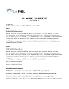 Final La Phil Discography