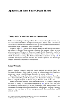 Appendix A: Some Basic Circuit Theory