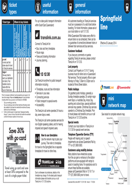 Springfield Line Or Separatecustomers Using Mobility Devices Doomben Timetables for Travel on Other Lines