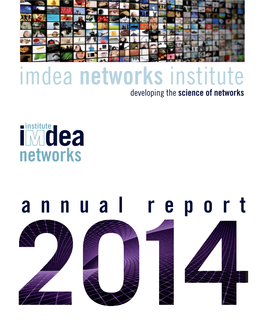 Imdea Networks Institute Developing the Science of Networks