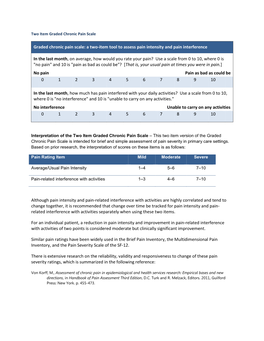 Two Item Graded Chronic Pain Scale