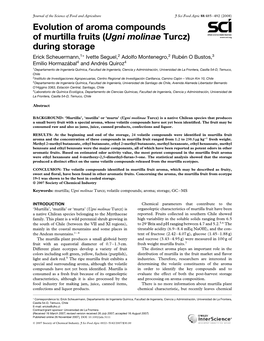 Evolution of Aroma Compounds of Murtilla Fruits (Ugni Molinae Turcz