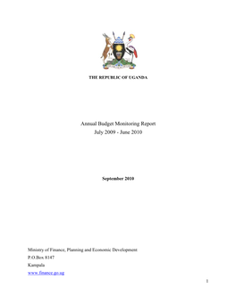 Annual Budget Monitoring Report July 2009 - June 2010