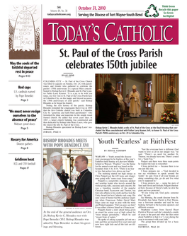 St. Paul of the Cross Parish Celebrates 150Th Jubilee