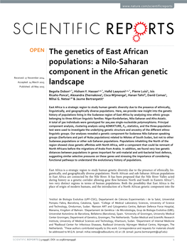 The Genetics of East African Populations