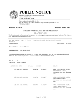 PUBLIC NOTICE FEDERAL COMMUNICATIONS COMMISSION 445 12Th STREET S.W