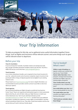 Your Trip Information