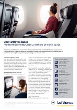 Comfort Loves Space Premium Economy Class with More Personal Space