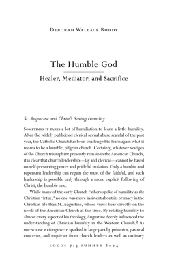 The Humble God: Healer, Mediator, and Sacrifice