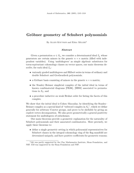 Gröbner Geometry of Schubert Polynomials