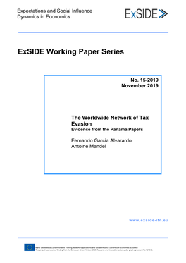 No. 15-2019 November 2019 the Worldwide Network of Tax Evasion