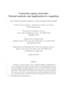 Conscious Agent Networks: Formal Analysis And