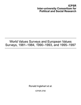 World Values Surveys and European Values Surveys, 1981–1984, 1990–1993, and 1995–1997
