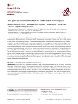 Tufa Gene As Molecular Marker for Freshwater Chlorophyceae