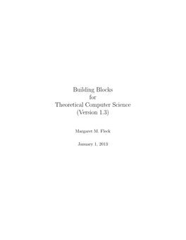 Building Blocks for Theoretical Computer Science (Version 1.3)