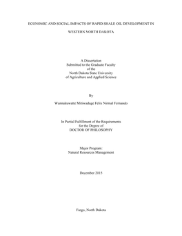 Economic and Social Impacts of Rapid Shale Oil Development In