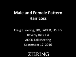 Male and Female Pattern Hair Loss