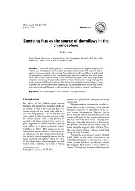 Emerging Ux As the Source of Down Ows in the Chromosphere