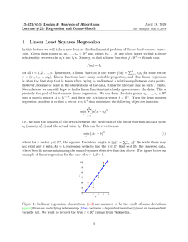 1 Linear Least Squares Regression