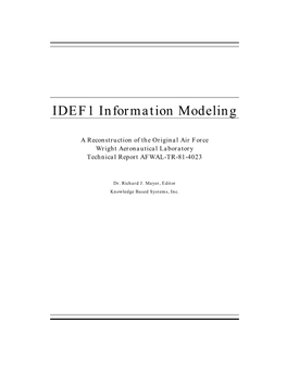 IDEF1 Information Modeling