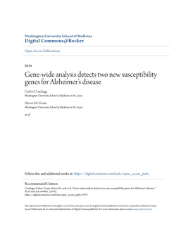 Gene-Wide Analysis Detects Two New Susceptibility Genes for Alzheimerâ