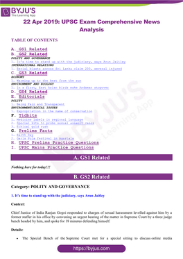 22 Apr 2019: UPSC Exam Comprehensive News Analysis