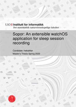 An Extensible Watchos Application for Sleep Session Recording