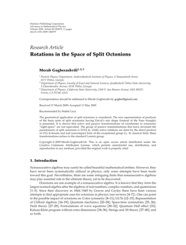 Rotations in the Space of Split Octonions