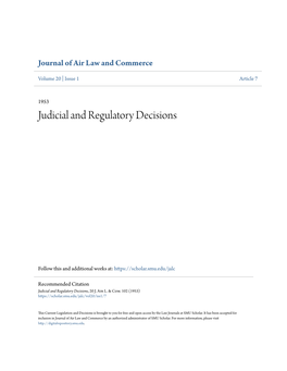 Judicial and Regulatory Decisions