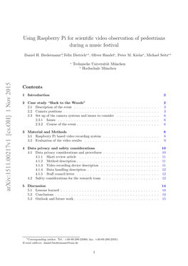 Using Raspberry Pi for Scientific Video Observation of Pedestrians During A