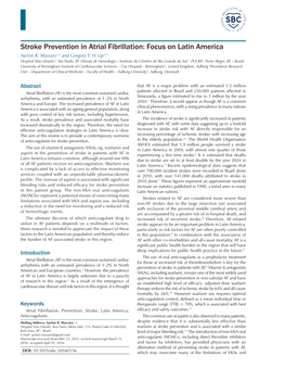 Stroke Prevention in Atrial Fibrillation: Focus on Latin America Ayrton R