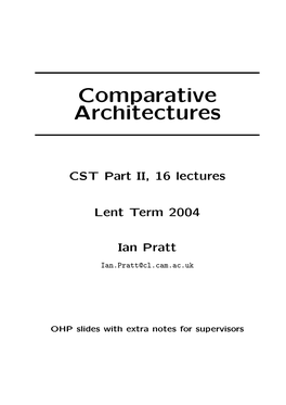 Comparative Architectures