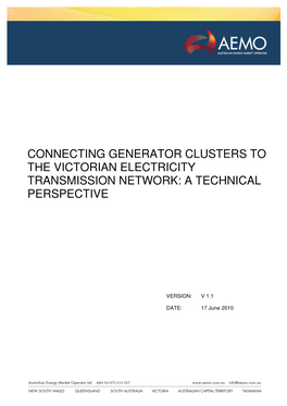 Connecting Generator Clusters to the Victorian Electricity Transmission Network: a Technical Perspective