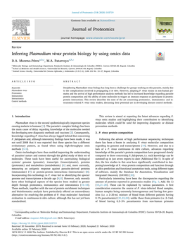 Inferring Plasmodium Vivax Protein Biology by Using Omics Data T ⁎ D.A